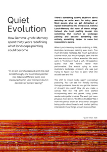 Quiet Evolution - Arts Article